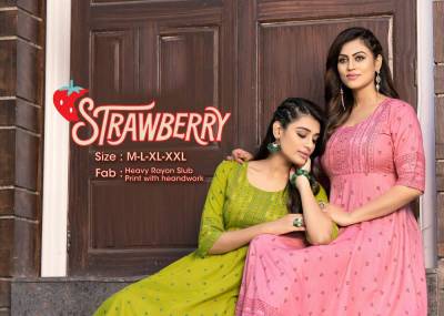Strawberry By Trendy Fancy Rayon Summer Wear Kurti Collection